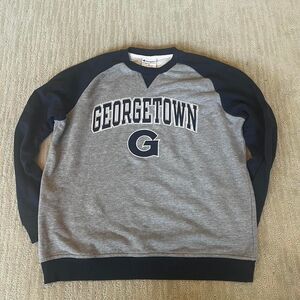 Champion Men's Grey and Navy Sweatshirt - Size XL